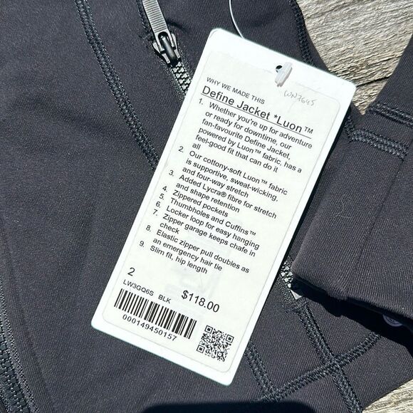 Lululemon Define Jacket Luon Black size 2 NWT influencer - Picture 4 of 7